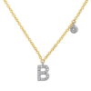 Diamond Initial Letter Necklace - Image 3