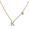 Diamond Initial Letter Necklace - Image 2