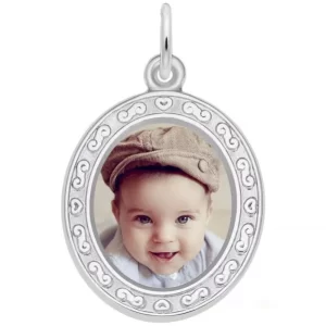 Oval Scroll Photoart Pendant